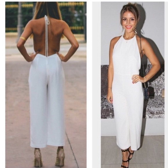 Zara Pants - NWT Zara white backless halter jumpsuit